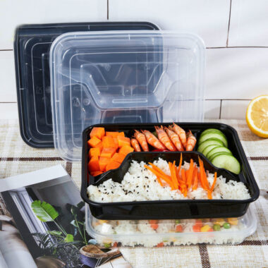 Microwave-safe takeaway plastic food container for fast food packaging
