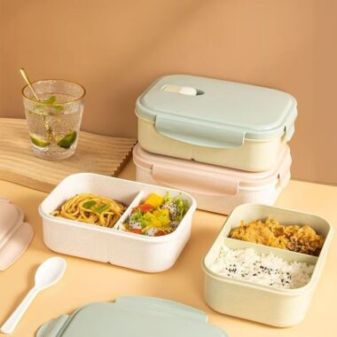 Microwave safe compartment PP reusable lunch container for office use