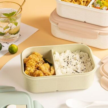 Microwave safe compartment PP reusable lunch container for office use