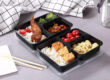Microwavable disposable plastic food container for takeaway packaging