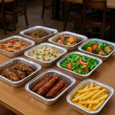 Aluminum foil food container for baking, takeaway, and catering