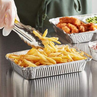 Aluminum foil food container for baking, takeaway, and catering