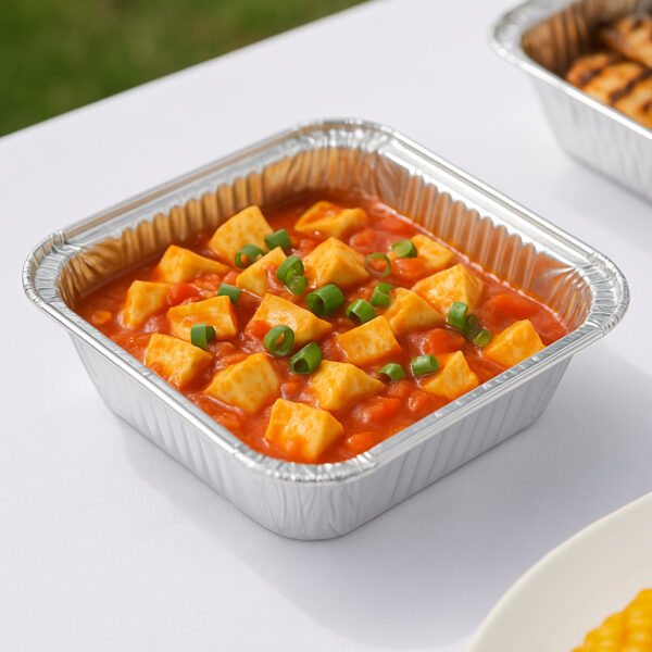 Aluminum foil food container for baking, takeaway, and catering