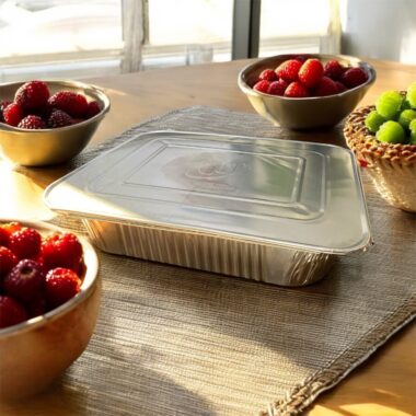 Aluminum foil food container for baking, takeaway, and catering