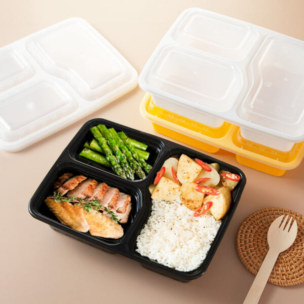 Food-grade PP portable plastic food container for daily and takeaway meals
