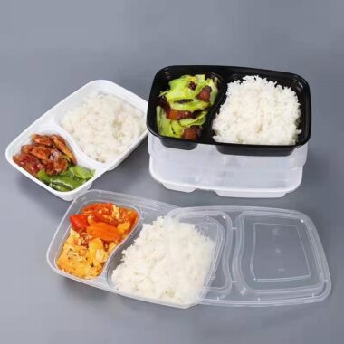 Food-grade PP portable plastic food container for daily and takeaway meals