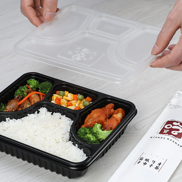 Food-grade PP portable plastic food container for daily and takeaway meals