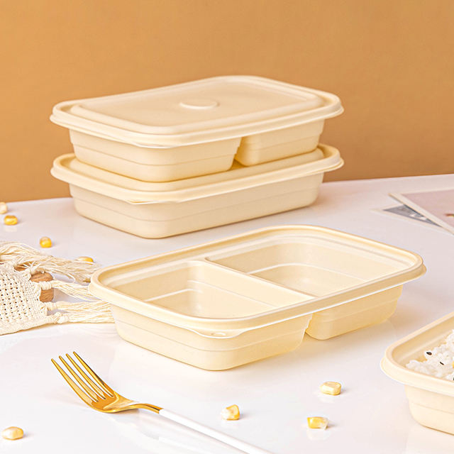 Compostable food container for office lunch and picnic use