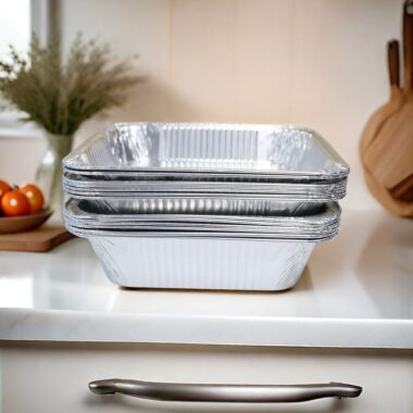 Aluminum foil food container for home, hotel, and restaurant takeaway