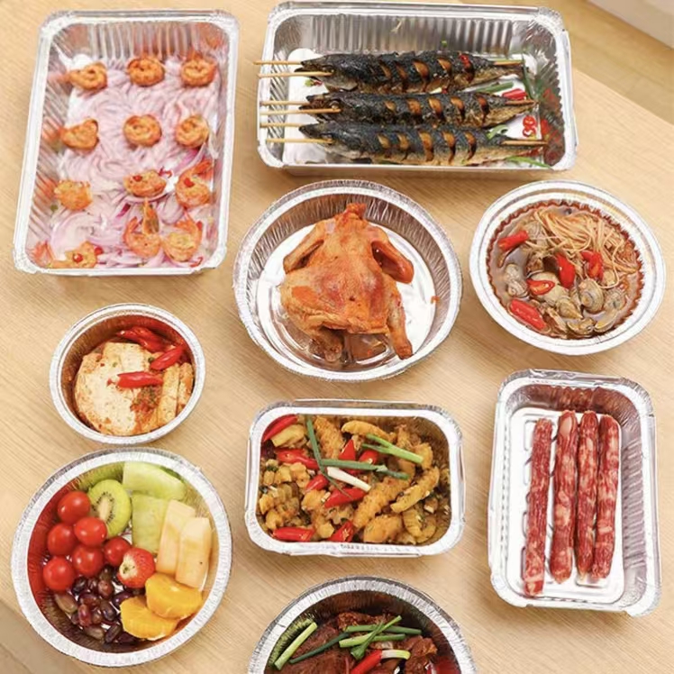 Aluminum foil food container for home, hotel, and restaurant takeaway