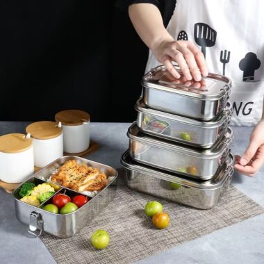 Food-grade 304 stainless steel bento lunch container