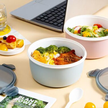 Food grade round PP reusable lunch container for students