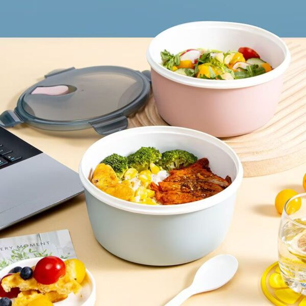 Food grade round PP reusable lunch container for students