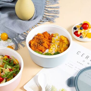 Food grade round PP reusable lunch container for students