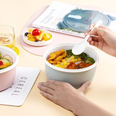 Food grade round PP reusable lunch container for students