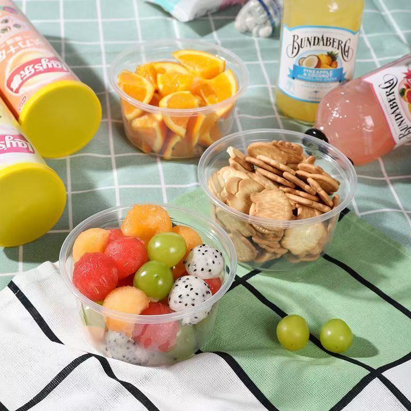 Round transparent microwavable food container for meal prep