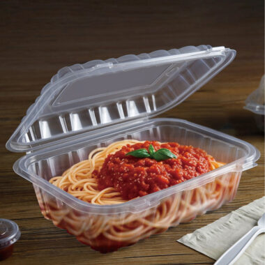 Microwave-safe restaurant food packaging container