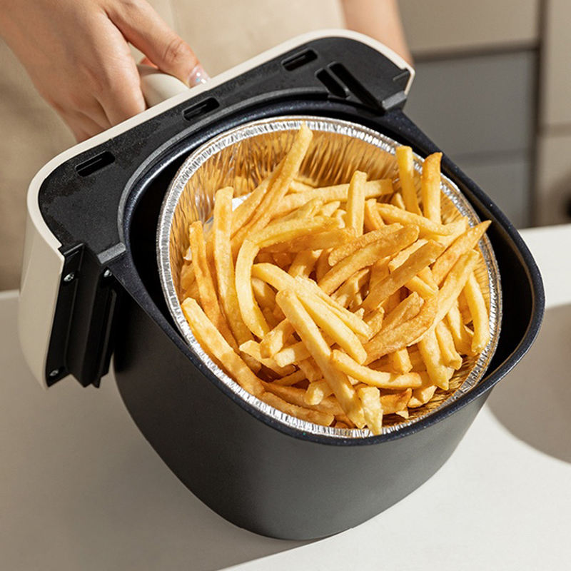 Round aluminum foil food container for baking and takeaway