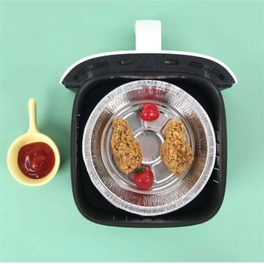 Round aluminum foil food container for baking and takeaway