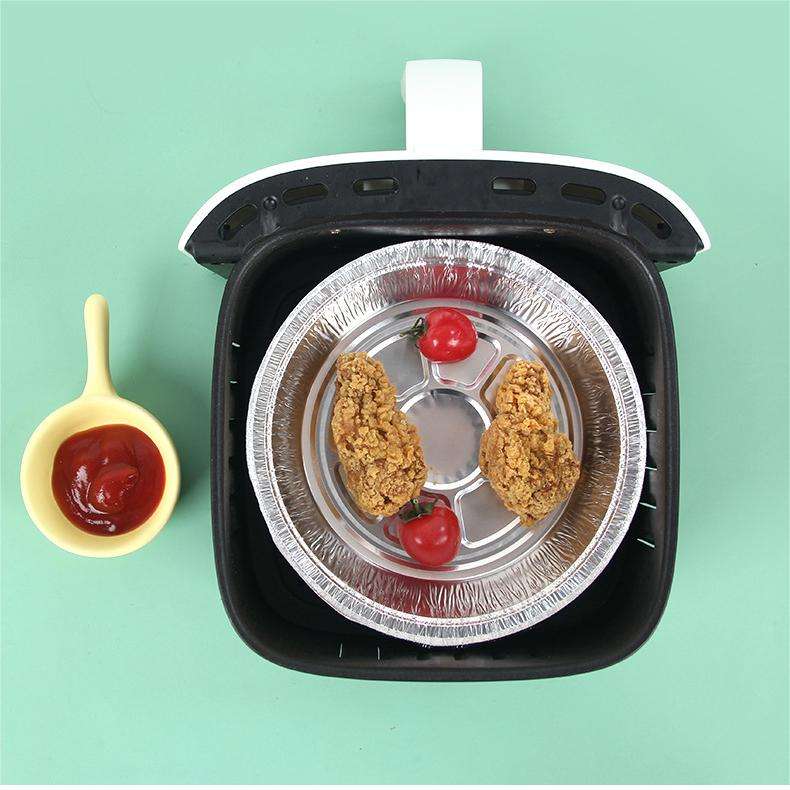 Round aluminum foil food container for baking and takeaway