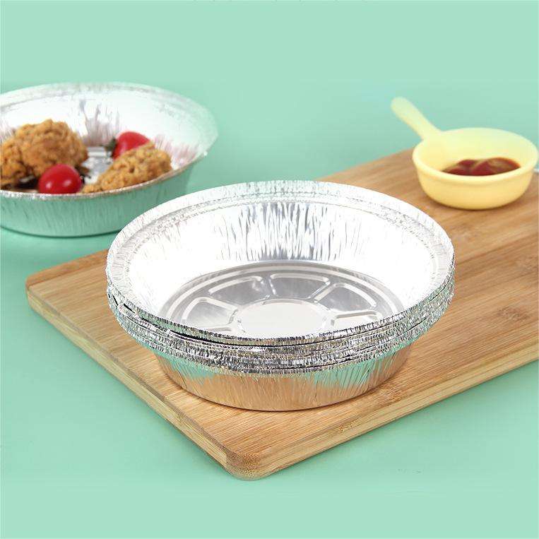 Round aluminum foil food container for baking and takeaway