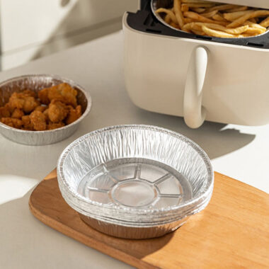 Round aluminum foil food container for baking and takeaway