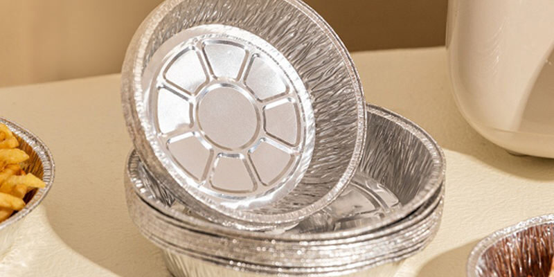 Round aluminum foil food container for baking and takeaway