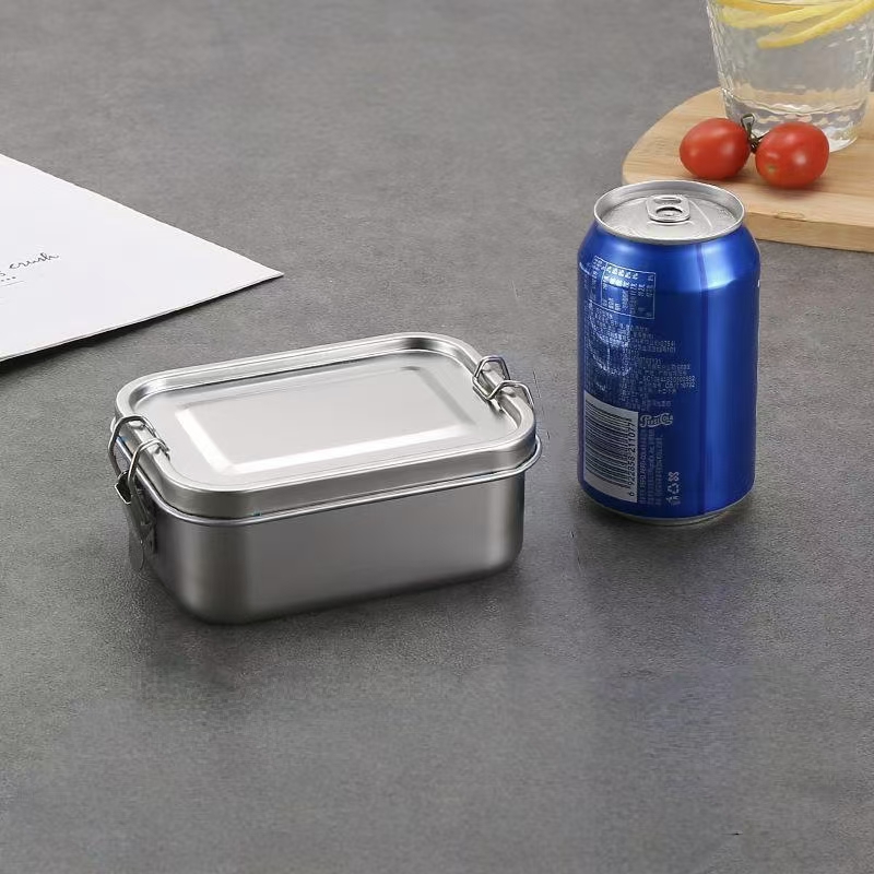 Rectangular stainless steel food-grade containers for kitchen storage