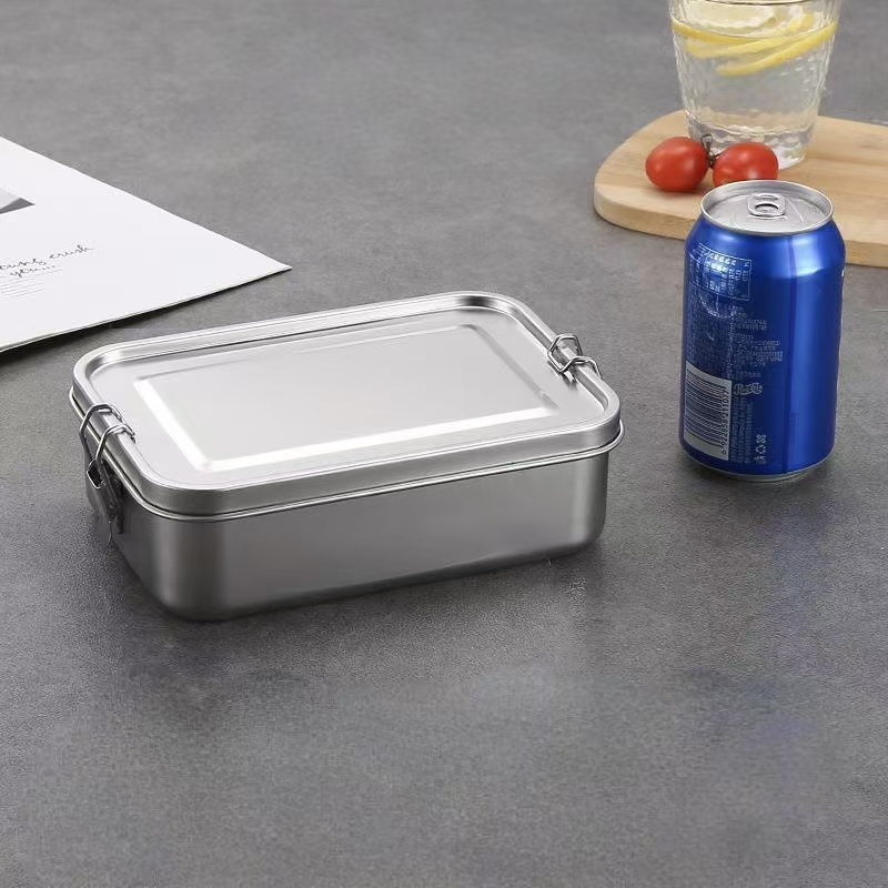 Rectangular stainless steel food-grade containers for kitchen storage