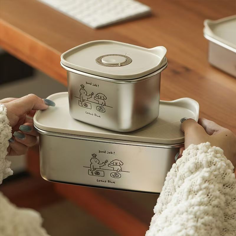 Leakproof stainless steel lunch container for office workers