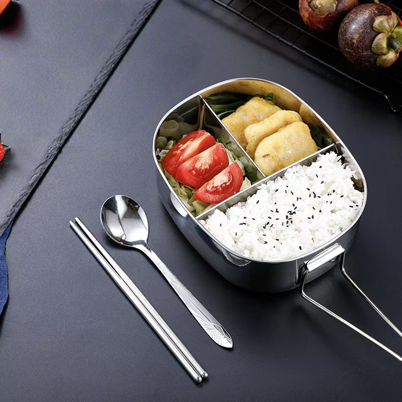 Food grade 304 stainless steel lunch container for students