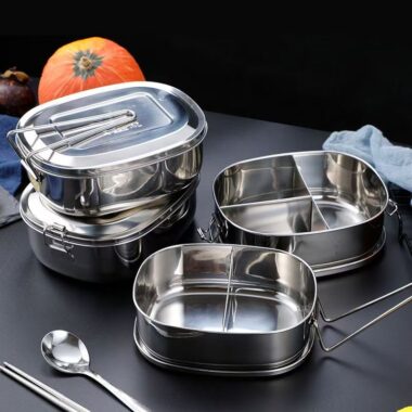 Food grade 304 stainless steel lunch container for students