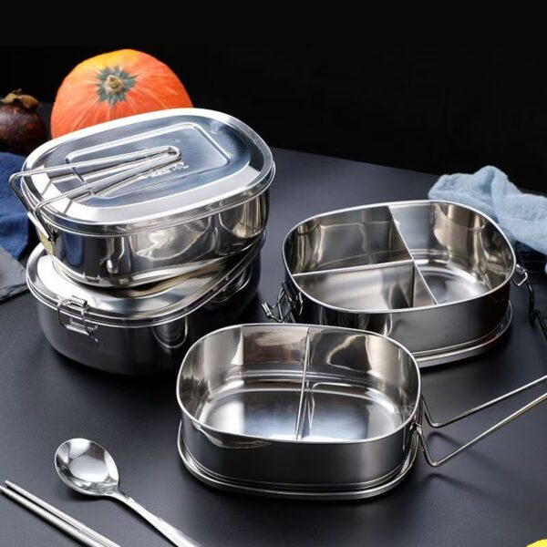 Food grade 304 stainless steel lunch container for students
