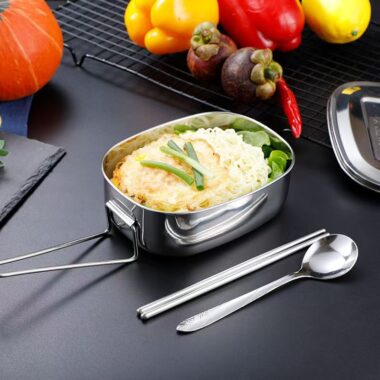 Food grade 304 stainless steel lunch container for students