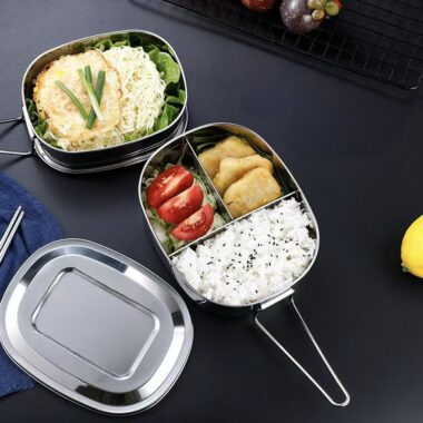 Food grade 304 stainless steel lunch container for students