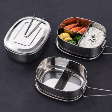 Food grade 304 stainless steel lunch container for students
