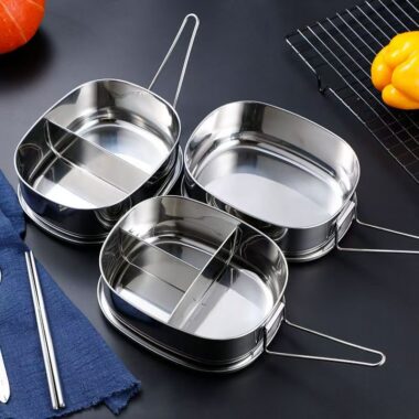Food grade 304 stainless steel lunch container for students