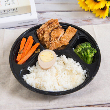 Plastic takeaway lunch box food container for restaurant packaging