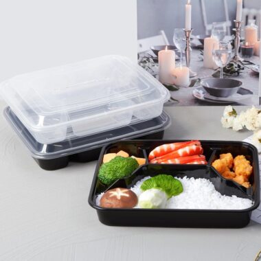 Plastic takeaway lunch box food container for restaurant packaging