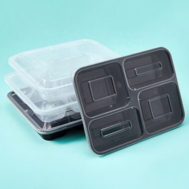 Plastic takeaway lunch box food container for restaurant packaging