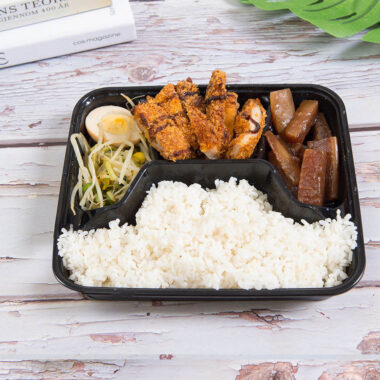 Plastic takeaway lunch box food container for restaurant packaging