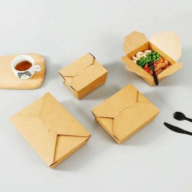 Paper food container for takeaway fried chicken and fries