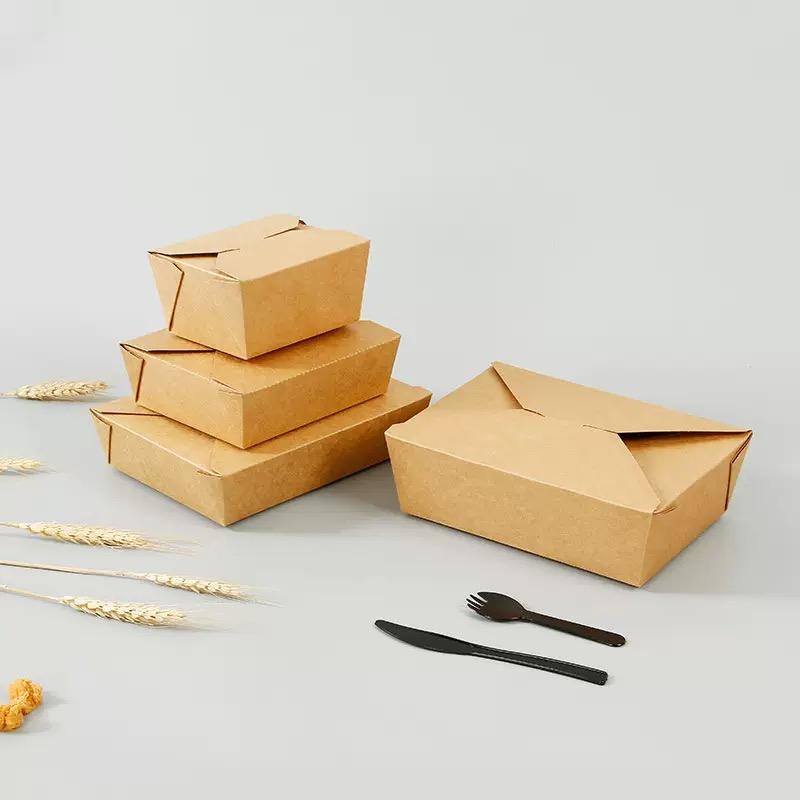 Paper food container for takeaway fried chicken and fries