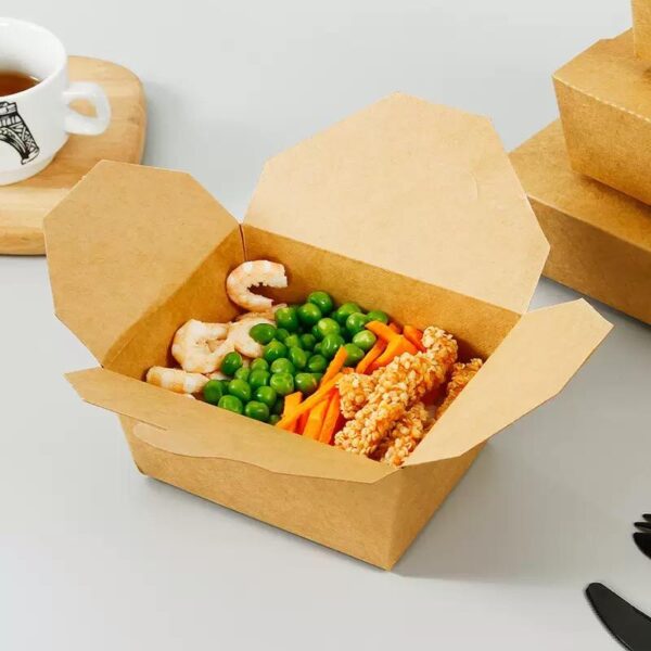 Paper food container for takeaway fried chicken and fries