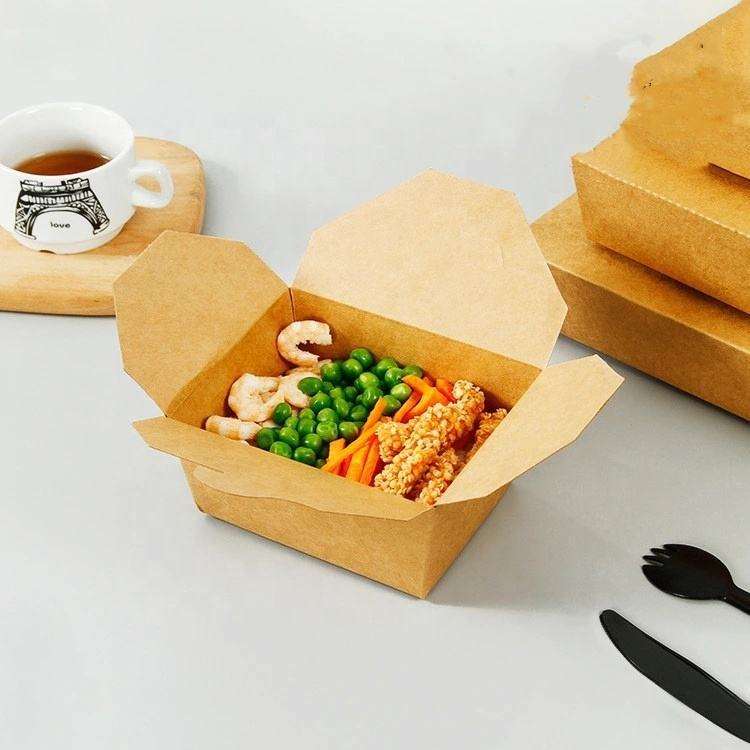 Paper food container for takeaway fried chicken and fries