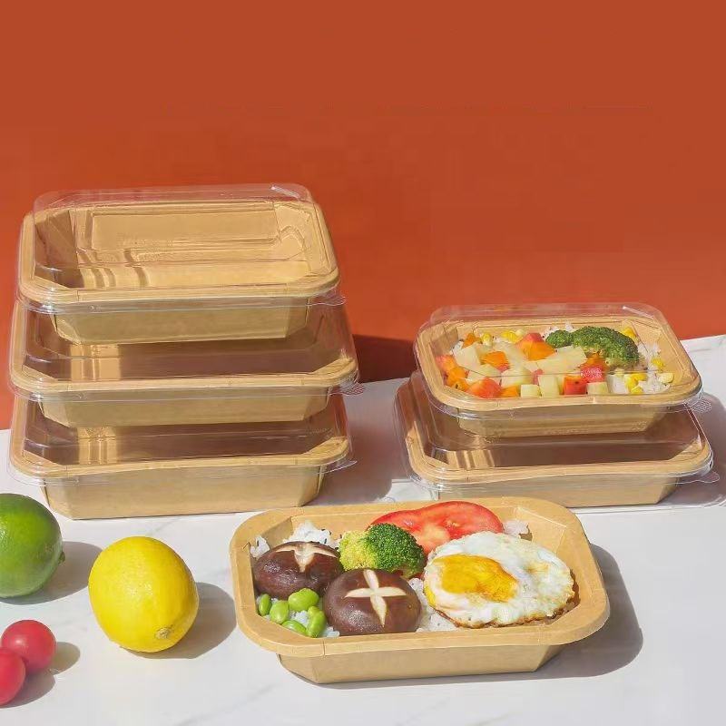 Food-grade paper salad takeaway container for restaurants and cafés