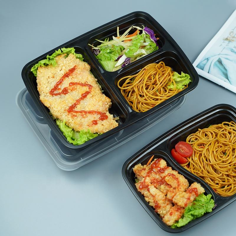 Plastic takeaway food container for restaurants and delivery