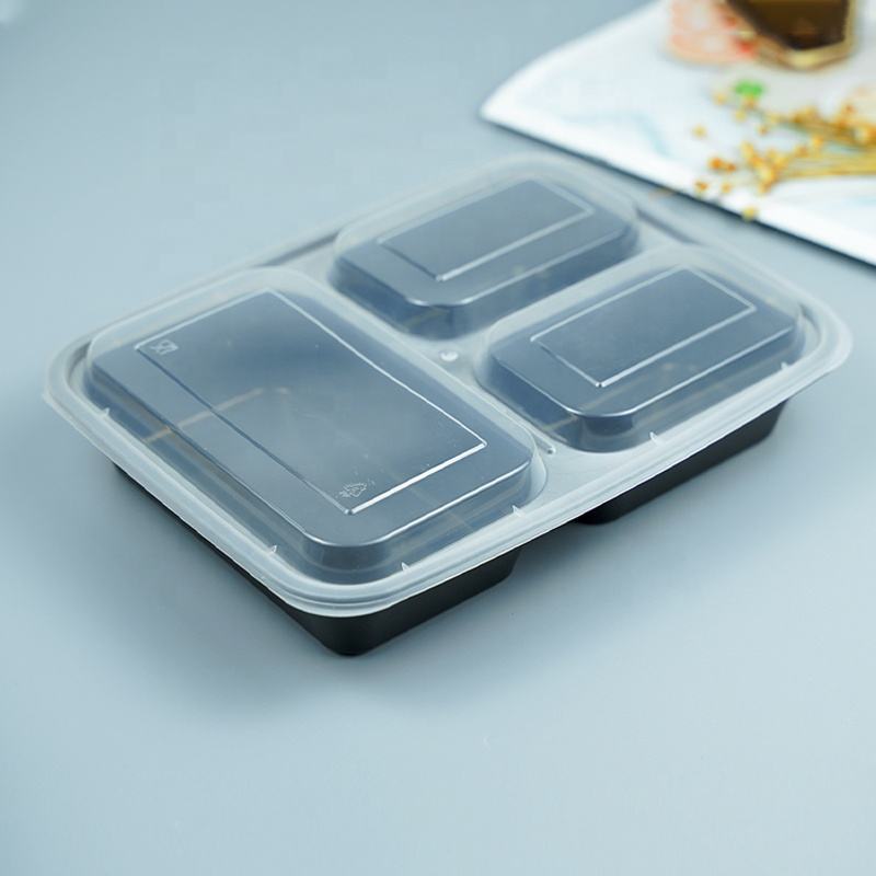 Plastic takeaway food container for restaurants and delivery
