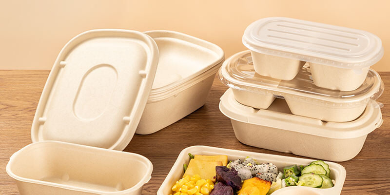 Compostable food container for takeaway restaurant packaging