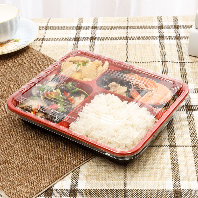 Plastic food container for takeaway packaging and kitchen storage
